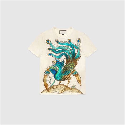 gucci paradise bird print tshirt|Gucci jersey t shirt.